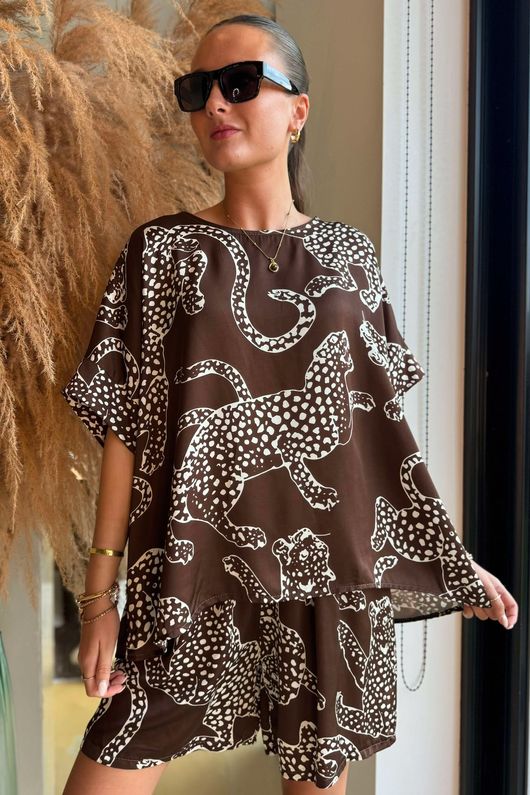 Made in Italy Dempsey Silky Shorts Chocolate 